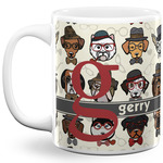 Hipster Dogs 11 Oz Coffee Mug - White (Personalized)