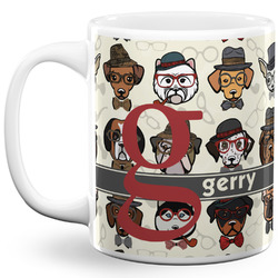 Hipster Dogs 11 Oz Coffee Mug - White (Personalized)