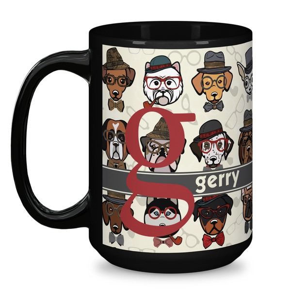 Hipster Dogs Coffee Mug - 15 oz - Black