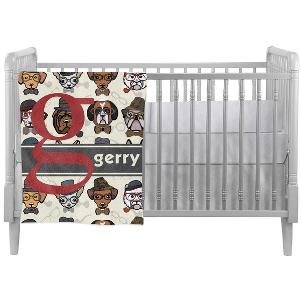 Custom Hipster Dogs Crib Comforter / Quilt (Personalized)