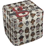 Hipster Dogs Cube Pouf Ottoman - 18" (Personalized)