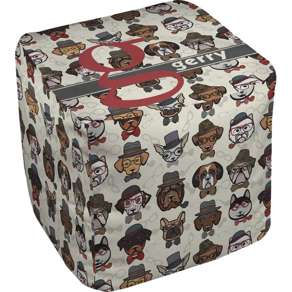 Custom Hipster Dogs Cube Pouf Ottoman (Personalized)