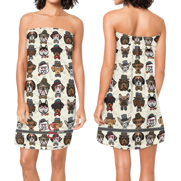 Hipster Dogs Custom Bath Wrap - Front & Back View