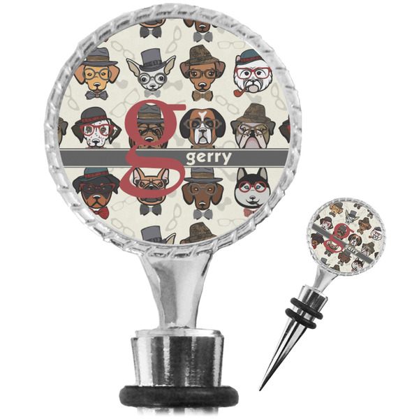 Custom Hipster Dogs Wine Bottle Stopper (Personalized)