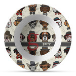 Hipster Dogs Plastic Bowl - Microwave Safe - Composite Polymer (Personalized)