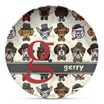 Hipster Dogs Microwave Safe Plastic Plate - Composite Polymer (Personalized)