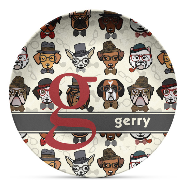 Custom Hipster Dogs Microwave Safe Plastic Plate - Composite Polymer (Personalized)