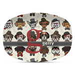 Hipster Dogs Plastic Platter - Microwave & Oven Safe Composite Polymer (Personalized)