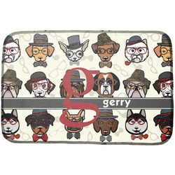 Hipster Dogs Dish Drying Mat w/ Name and Initial