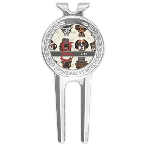 Custom Hipster Dogs Golf Divot Tool & Ball Marker (Personalized)