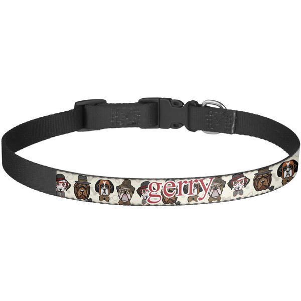 Custom Hipster Dogs Dog Collar - Large (Personalized)