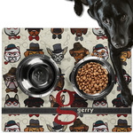 Hipster Dogs Dog Food Mat - Large w/ Name and Initial