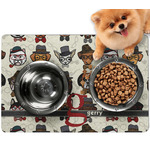 Hipster Dogs Dog Food Mat - Small w/ Name and Initial