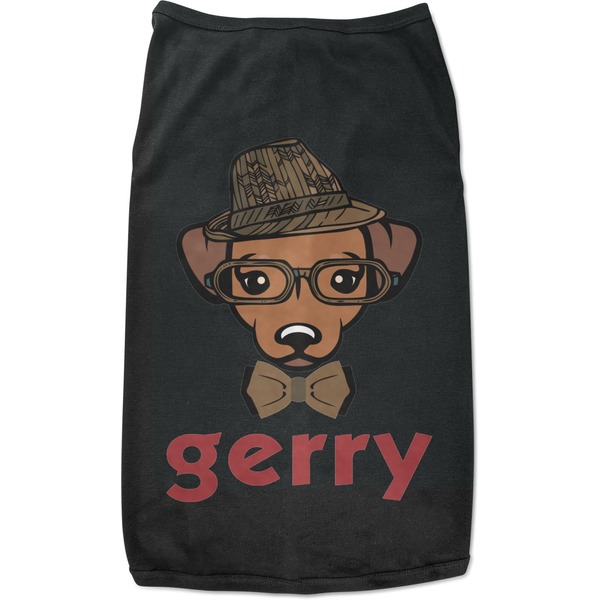 Custom Hipster Dogs Black Pet Shirt - L (Personalized)