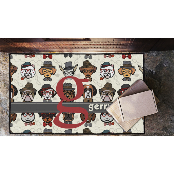 Hipster Dogs Door Mat - LIFESTYLE (Lrg)