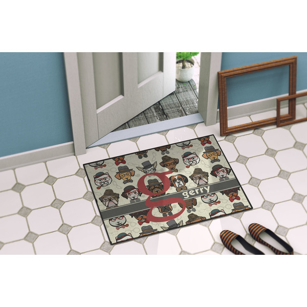Hipster Dogs Door Mat Lifestyle