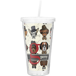 Hipster Dogs Double Wall Tumbler with Straw (Personalized)