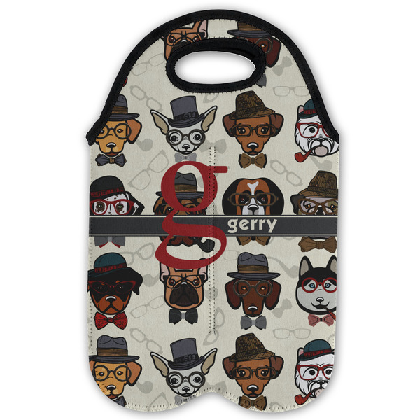 Hipster Dogs Double Wine Tote - Flat (new)