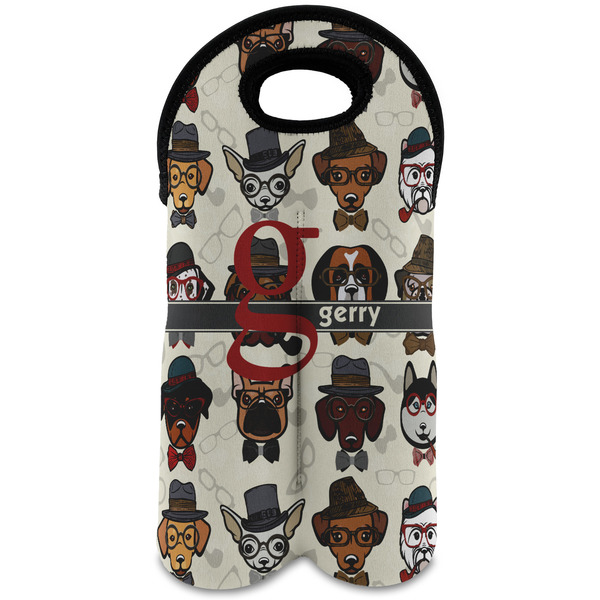 Custom Hipster Dogs Wine Tote Bag (2 Bottles) (Personalized)