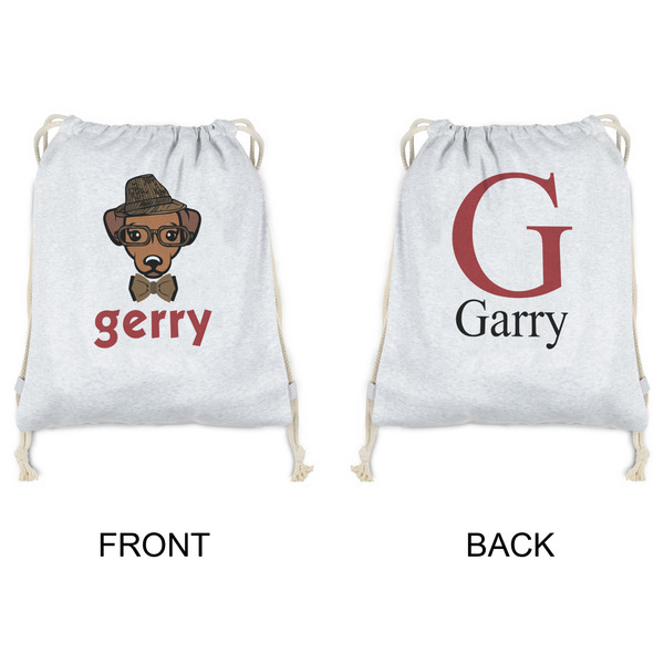 Hipster Dogs Drawstring Backpacks - Sweatshirt Fleece - Double Sided - APPROVAL