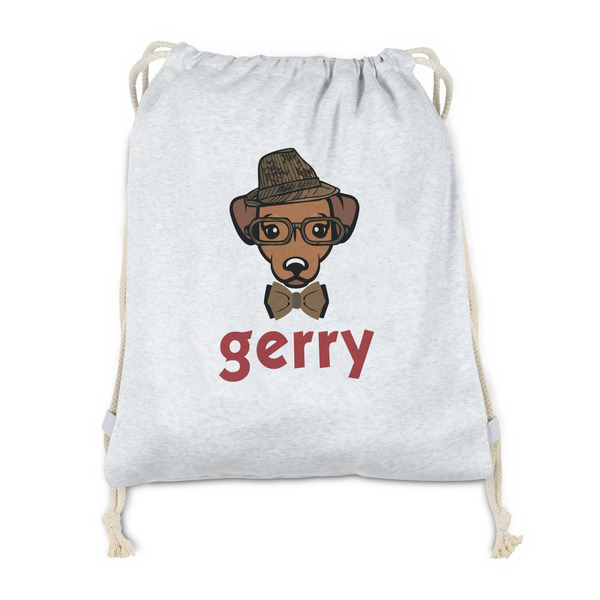 Custom Hipster Dogs Drawstring Backpack - Sweatshirt Fleece - Double Sided (Personalized)