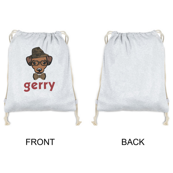 Hipster Dogs Drawstring Backpacks - Sweatshirt Fleece - Single Sided - APPROVAL