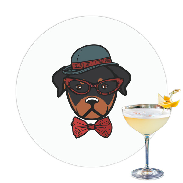 Custom Hipster Dogs Printed Drink Topper - 3.25"