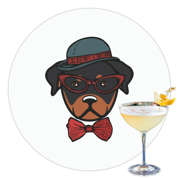 Custom Hipster Dogs Printed Drink Topper - 3.5"