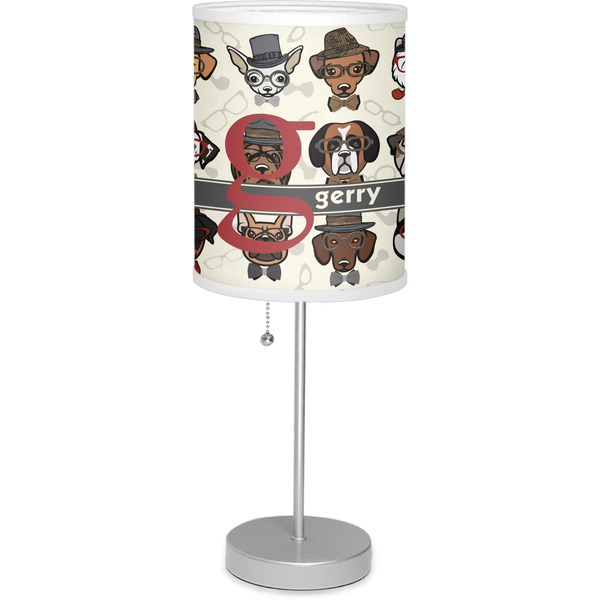 Custom Hipster Dogs 7" Drum Lamp with Shade Linen (Personalized)