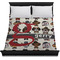 Hipster Dogs Duvet Cover - Queen - On Bed - No Prop