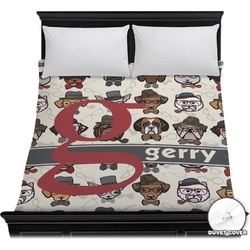 Hipster Dogs Duvet Cover - Full / Queen (Personalized)