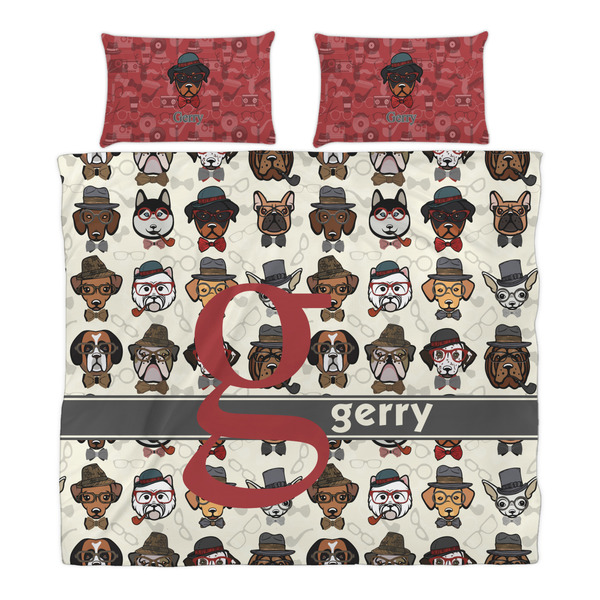 Hipster Dogs Duvet Cover Set - King - Alt Approval