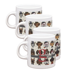 Hipster Dogs Single Shot Espresso Cups - Set of 4 (Personalized)