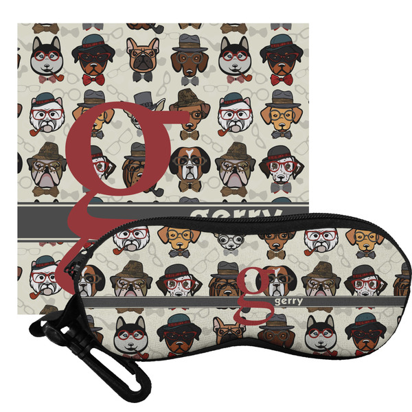 Custom Hipster Dogs Eyeglass Case & Cloth (Personalized)