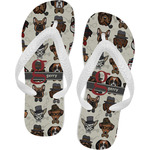 Hipster Dogs Flip Flops - XSmall (Personalized)