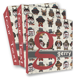 Hipster Dogs 3 Ring Binder - Full Wrap (Personalized)
