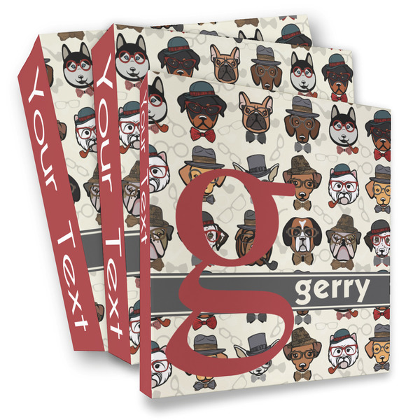 Custom Hipster Dogs 3 Ring Binder - Full Wrap (Personalized)