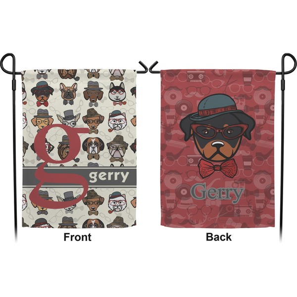 Hipster Dogs Garden Flag - Double Sided Front and Back