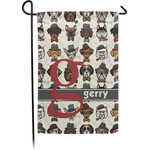 Hipster Dogs Small Garden Flag - Single Sided w/ Name and Initial