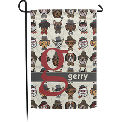 Hipster Dogs Small Garden Flag - Single Sided w/ Name and Initial