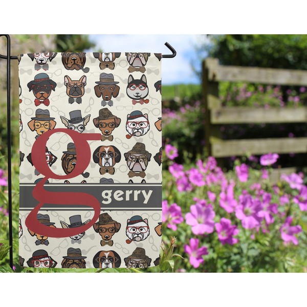 Hipster Dogs Garden Flag - Outside In Flowers