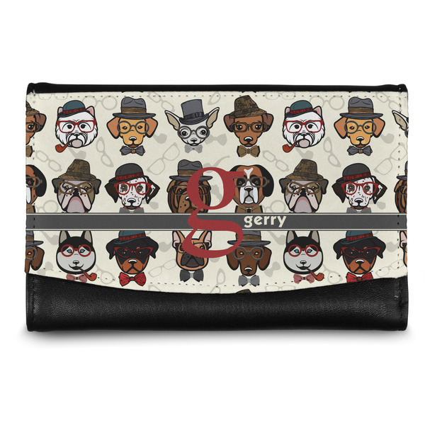Custom Hipster Dogs Genuine Leather Women's Wallet - Small (Personalized)