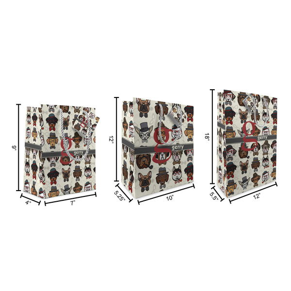 Hipster Dogs Gift Bags - All Sizes - Dimensions