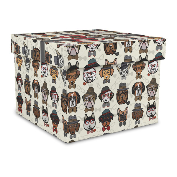 Custom Hipster Dogs Gift Box with Lid - Canvas Wrapped - Large (Personalized)