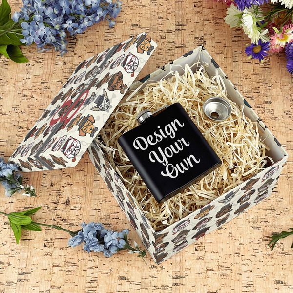 Hipster Dogs Gift Boxes with Lid - Canvas Wrapped - Large - In Context