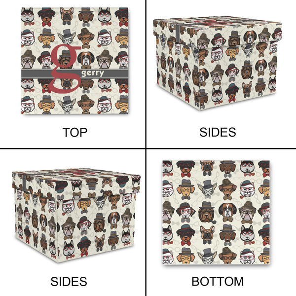 Hipster Dogs Gift Boxes with Lid - Canvas Wrapped - Medium - Approval