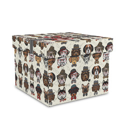 Hipster Dogs Gift Box with Lid - Canvas Wrapped - Medium (Personalized)