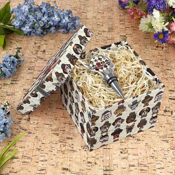 Hipster Dogs Gift Boxes with Lid - Canvas Wrapped - Medium - In Context