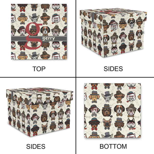 Hipster Dogs Gift Boxes with Lid - Canvas Wrapped - Small - Approval