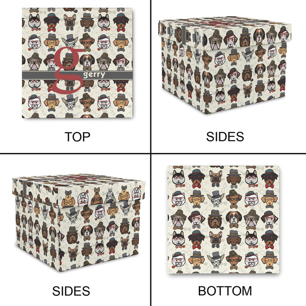 Hipster Dogs Gift Boxes with Lid - Canvas Wrapped - X-Large - Approval